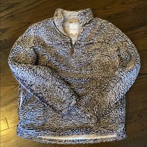 Navy Sherpa pullover